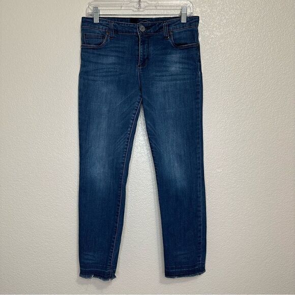 Kut from the Kloth Blue Raw Hem Ankle Skinny Jeans - Picture 1 of 12